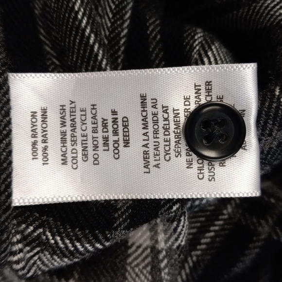 Beach Lunch Lounge Collection Black and White Plaid, Button Down Flannel - Picture 10 of 10